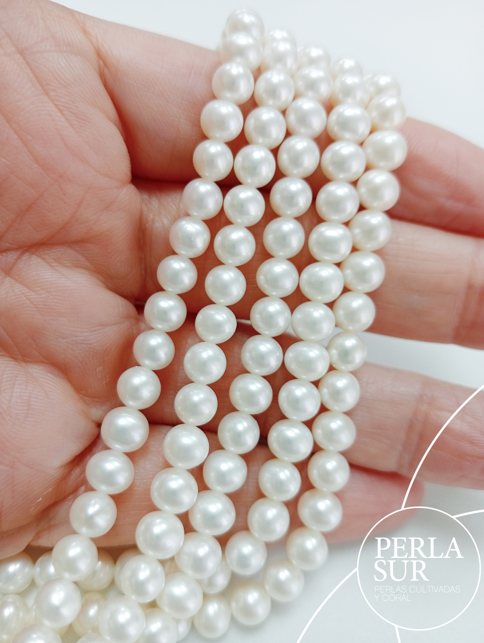 Hilo perla redonda 5-5'5mm blanca