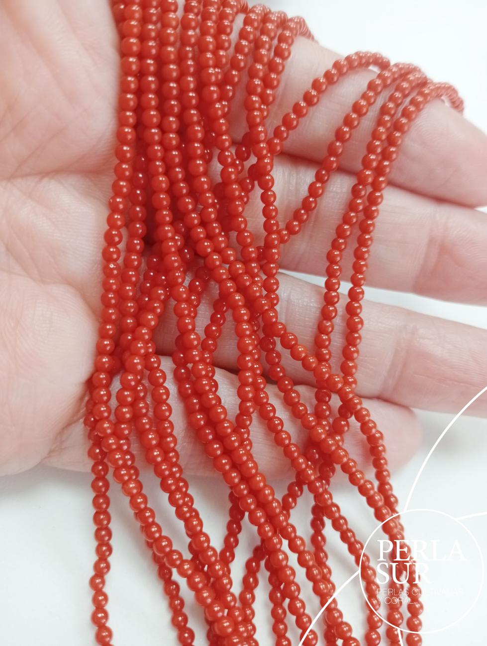 Hilo Bola 2-2'5mm coral mediterráneo oscuro