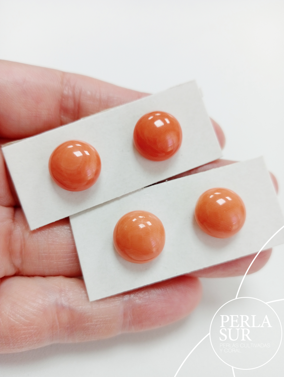 Pareja de Botón 12mm ½T Coral Japonés