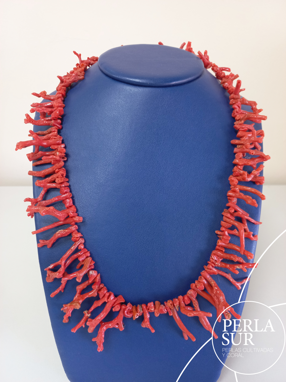 Collar ramas coral mediterráneo 60cm