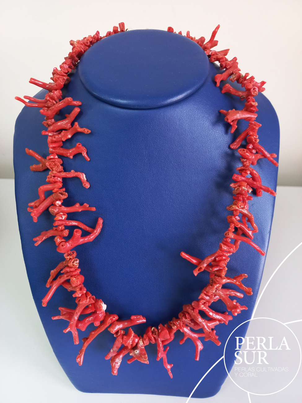 Collar ramas coral mediterráneo 55cm