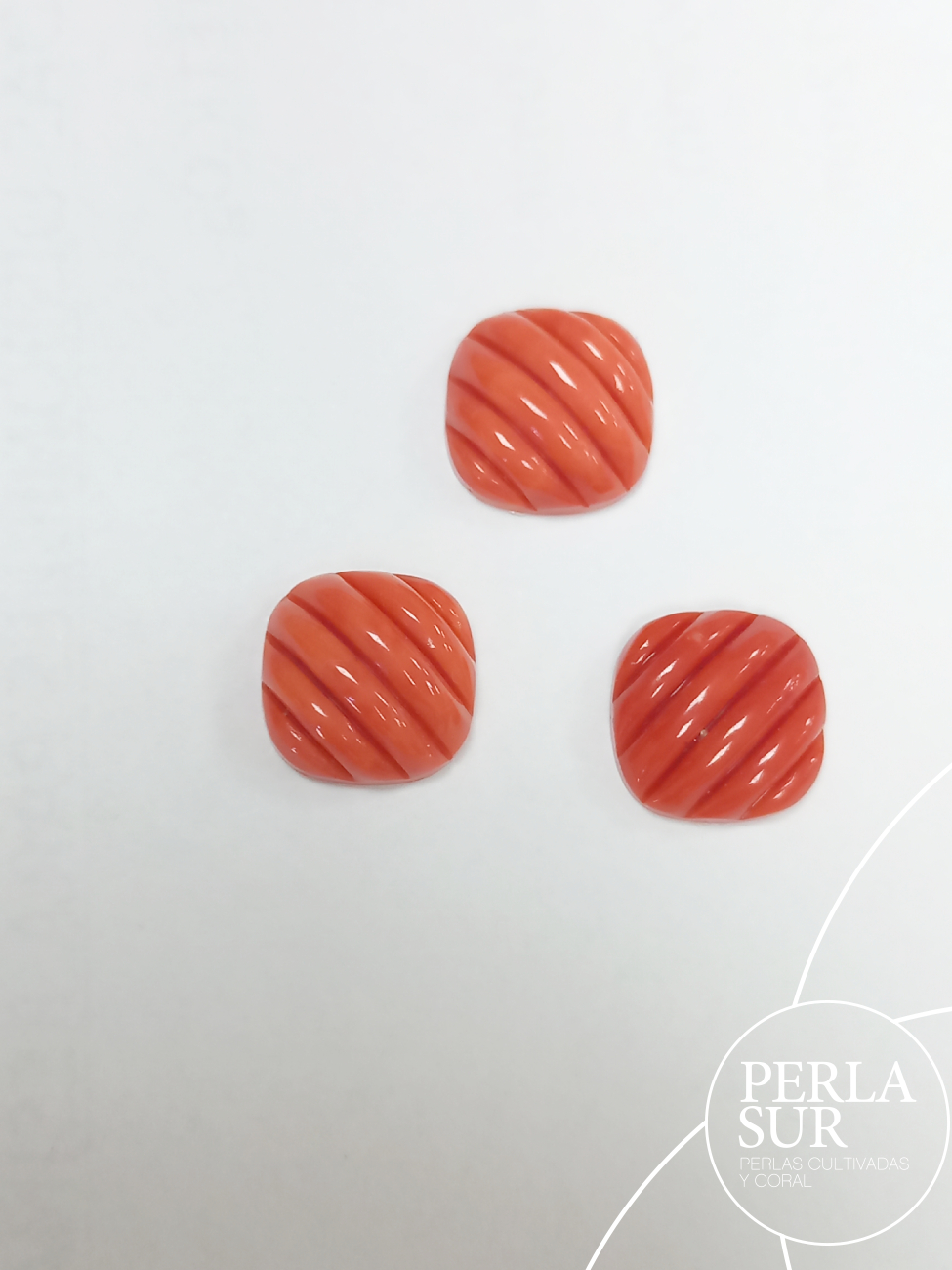 Cabujón 12mm Antik galloneado diagonal coral japonés