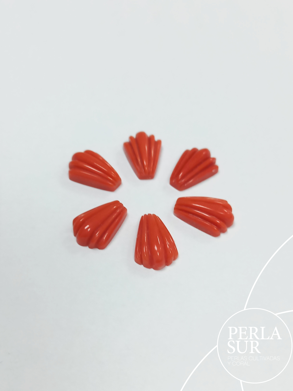 Cabujón Galloneado Madelein 11x7mm Coral Japonés