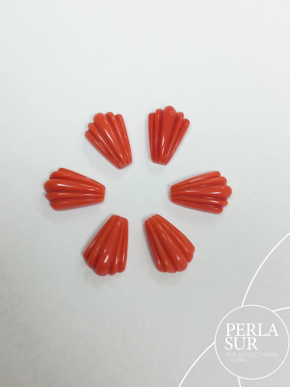 Cabujón Galloneado Madelein 11x7mm Coral Japonés - Imagen 2