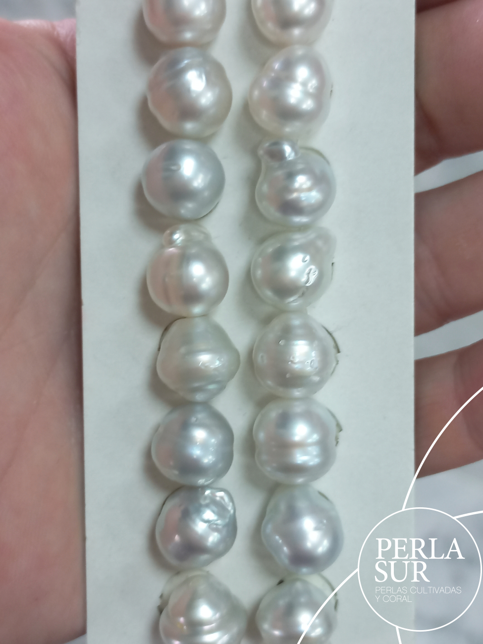 Pareja Perla Australiana Barroca 10x12mm Gris