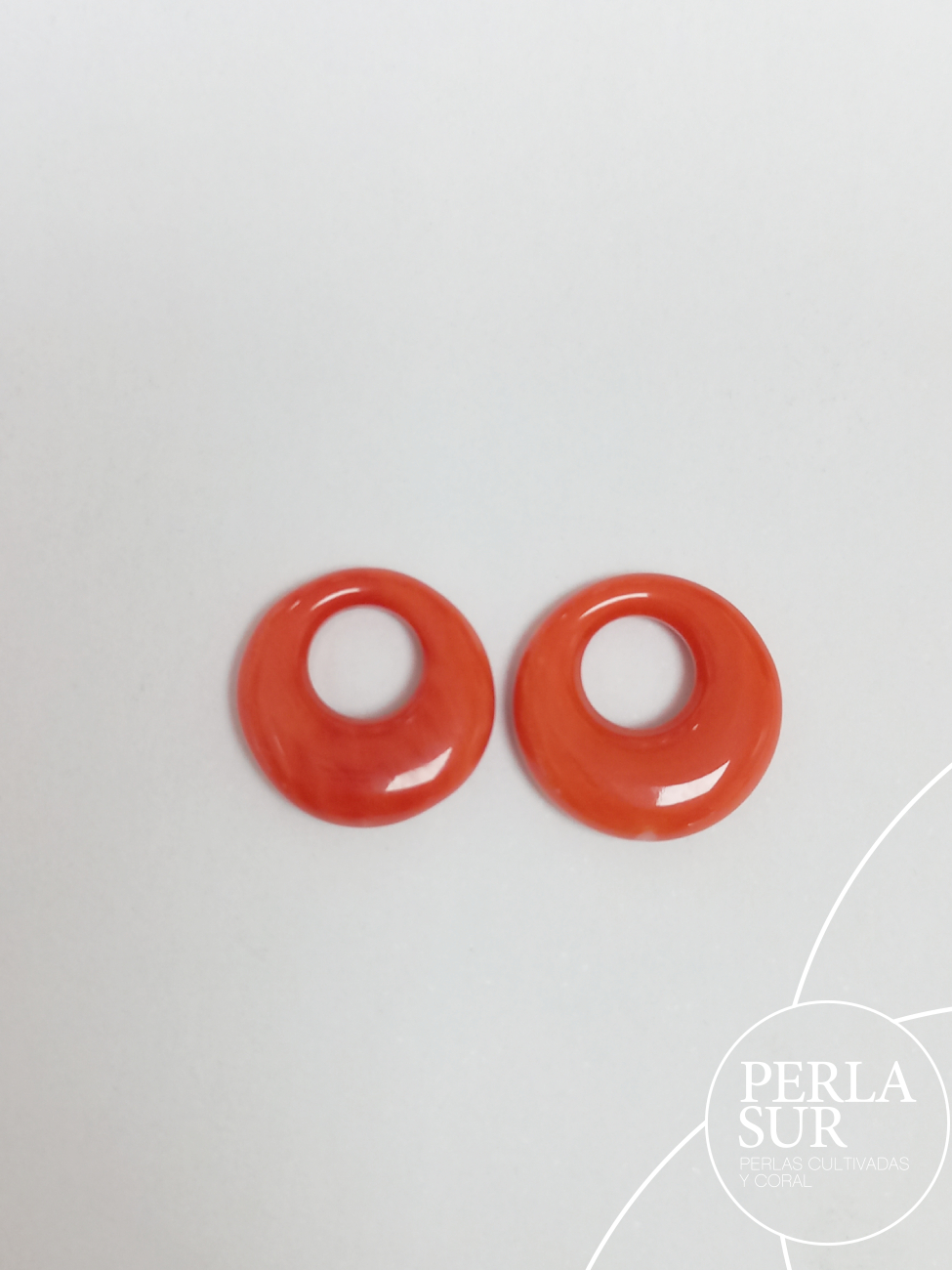 Pareja de Aros 14mm Coral Japonés