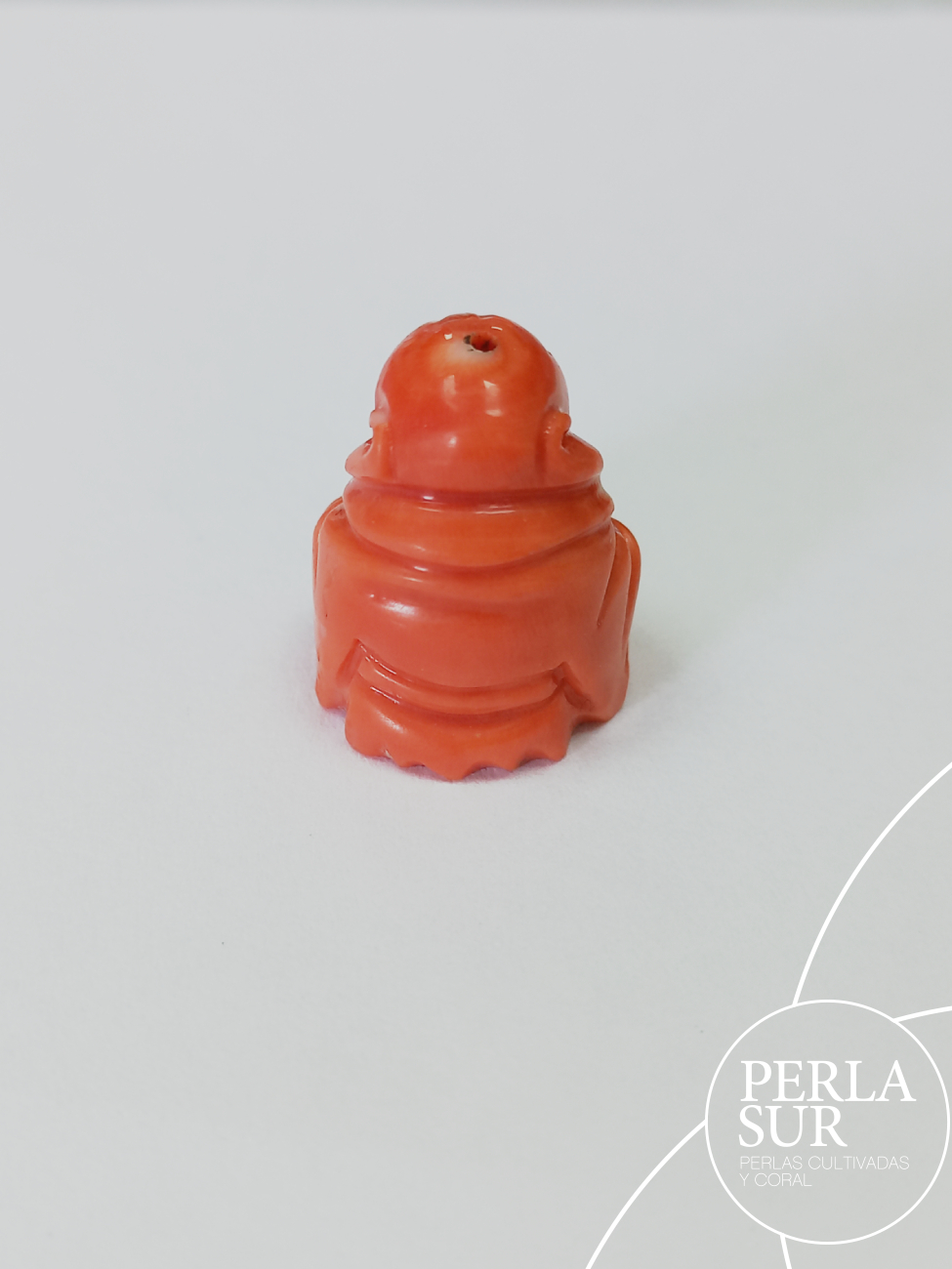 Netsuke Coral Japonés Buda 1 - Imagen 3