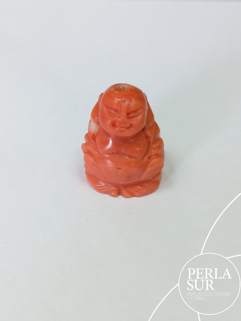 Netsuke Coral Japonés Buda 1