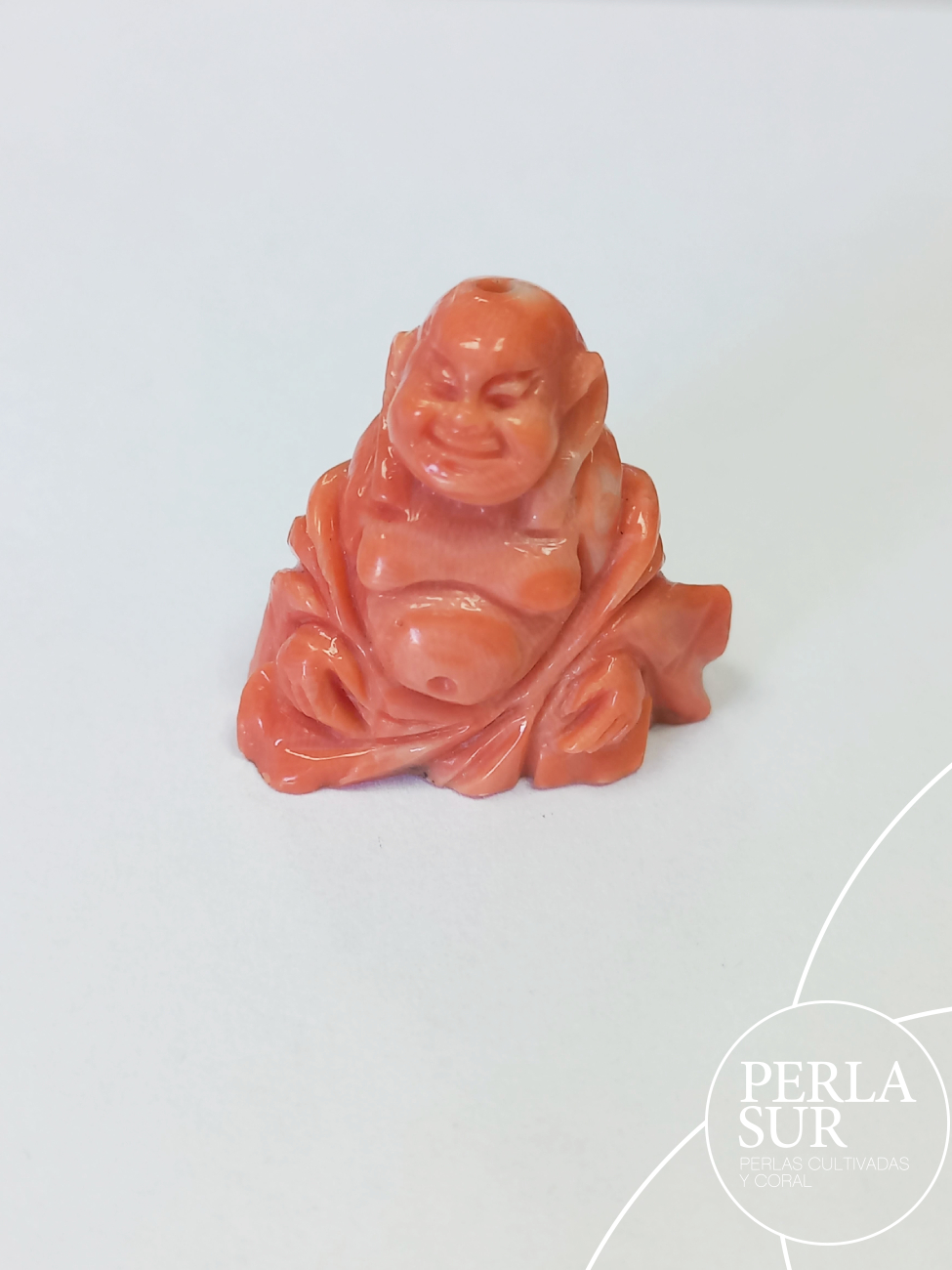 Netsuke Coral Japonés Buda 2