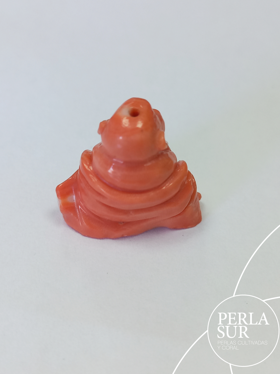 Netsuke Coral Japonés Buda 2 - Imagen 2