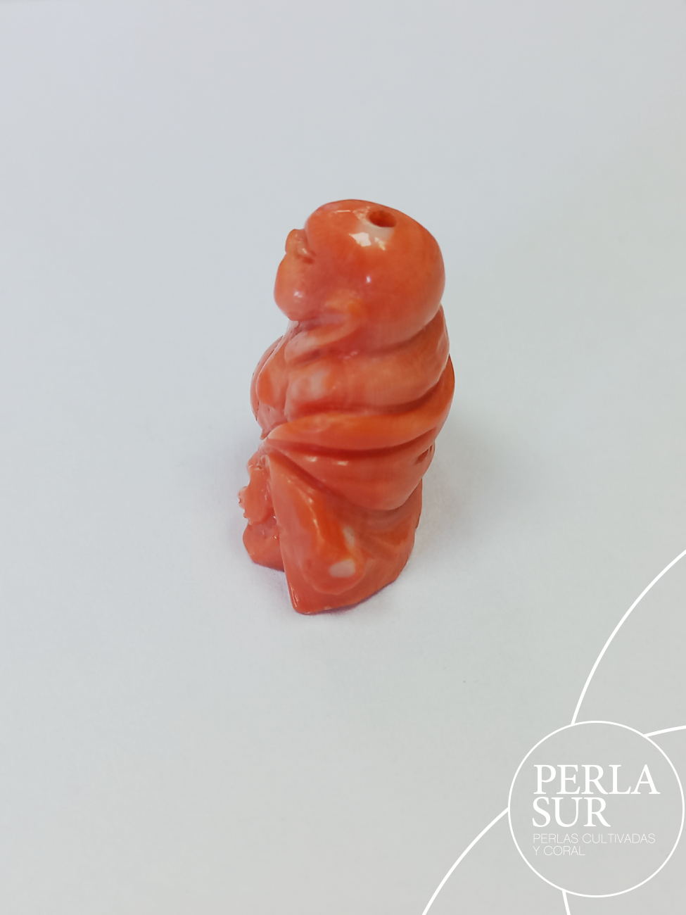Netsuke Coral Japonés Buda 2 - Imagen 4