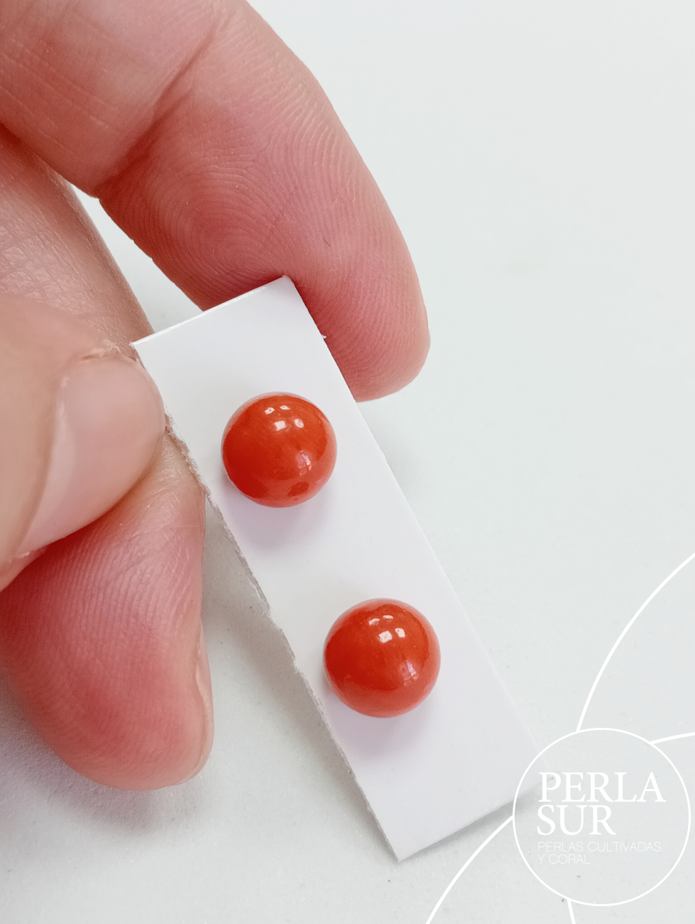 Pareja bola 1/2t 7mm coral mediterráneo - calidad alta